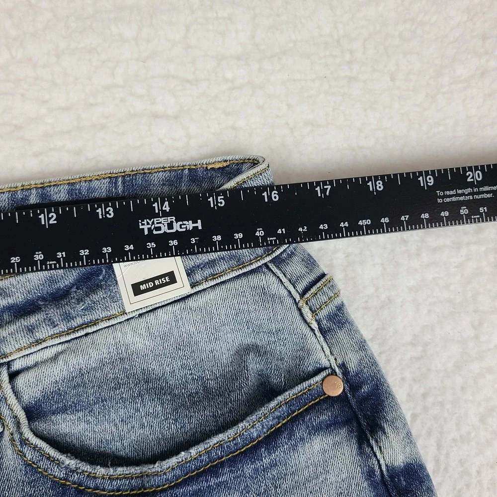 Judy Blue Jeans Womens 16W Blue Boyfriend Fit Distress Light Wash JB88605 NEW